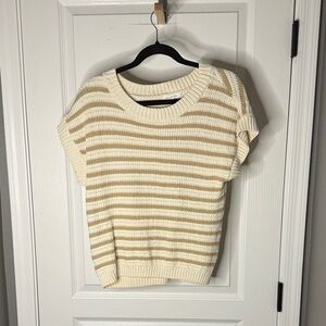 Blu Pepper Cream and Tan Striped Sweater